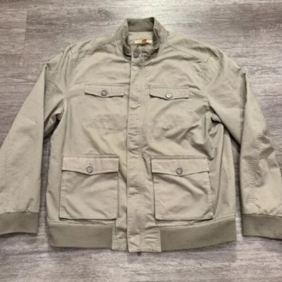 John Varvatos Jacket Mens 2XL Field Jacket Utility Full Zip Military Ribbed Hem - Picture 1 of 11